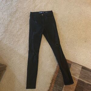 Hollister black distressed jeans